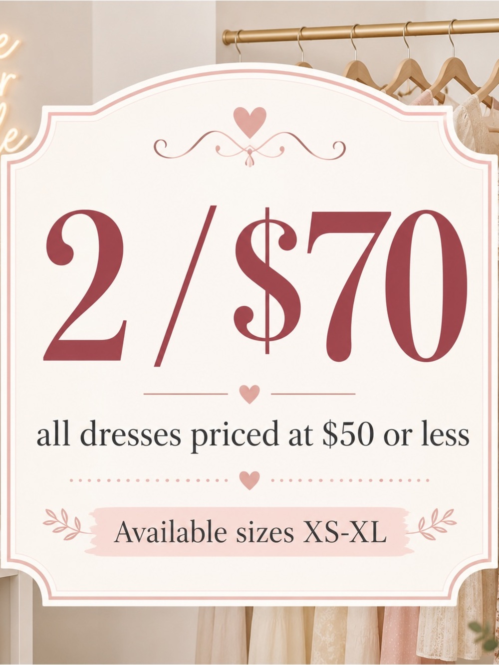 Dress Sale 2 for $70 Sizes XS-XL Mix & Match Dresses